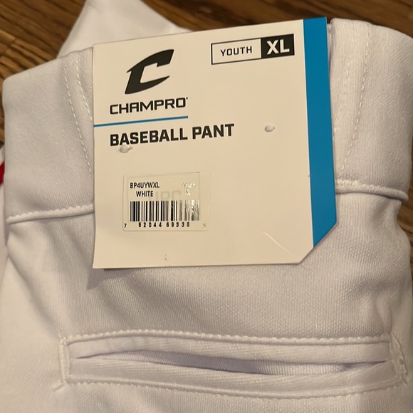 NWT white/red piping baseball pants and two other pairs of white/red pants - Picture 2 of 10